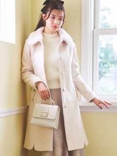 LUDIC PARK(ルディックパーク) |フェイクウールファー襟付きロングコート