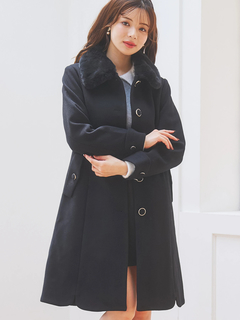 LUDIC PARK(ルディックパーク) |フェイクウールファー襟付きロングコート