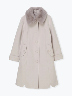 LUDIC PARK(ルディックパーク) |フェイクウールファー襟付きロングコート