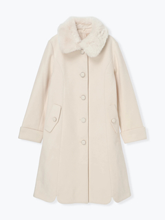 LUDIC PARK(ルディックパーク) |フェイクウールファー襟付きロングコート