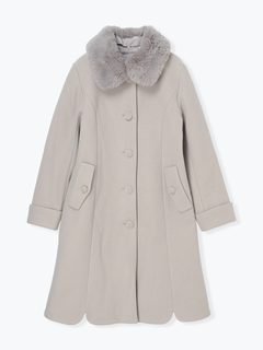 LUDIC PARK(ルディックパーク) |フェイクウールファー襟付きロングコート