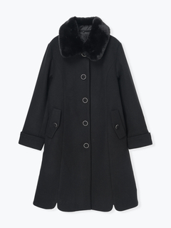 LUDIC PARK(ルディックパーク) |フェイクウールファー襟付きロングコート