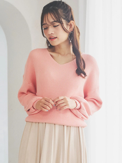 LUDIC PARK(ルディックパーク) |Vネックミルキーニットトップス