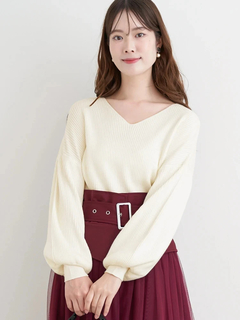 LUDIC PARK(ルディックパーク) |Vネックミルキーニットトップス