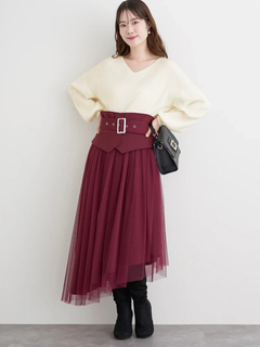 LUDIC PARK(ルディックパーク) |Vネックミルキーニットトップス