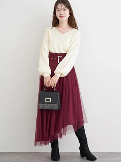 LUDIC PARK(ルディックパーク) |Vネックミルキーニットトップス