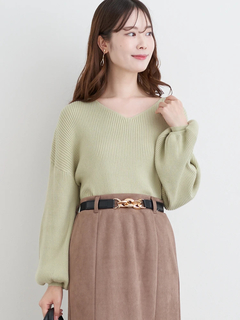 LUDIC PARK(ルディックパーク) |Vネックミルキーニットトップス