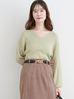 LUDIC PARK(ルディックパーク) |Vネックミルキーニットトップス