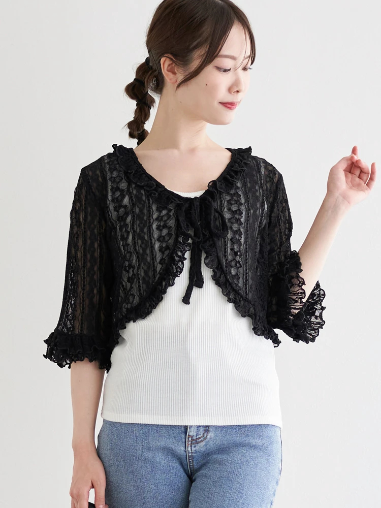 Polarisレースフリルカーディガン レースフリルカーディガン / LUDIC