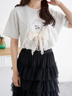 LUDIC PARK(ルディックパーク) |ネコリボン×パールTシャツ