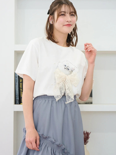 LUDIC PARK(ルディックパーク) |ネコリボン×パールTシャツ