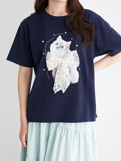 LUDIC PARK(ルディックパーク) |ネコリボン×パールTシャツ
