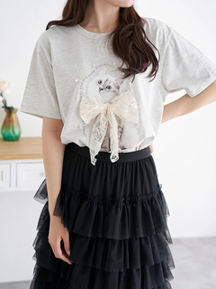 LUDIC PARK(ルディックパーク) |ネコリボン×パールTシャツ