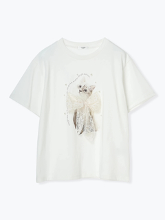 LUDIC PARK(ルディックパーク) |ネコリボン×パールTシャツ