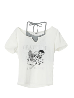 LUDIC PARK(ルディックパーク) |テレコ エンジェルレイヤード風Tシャツ