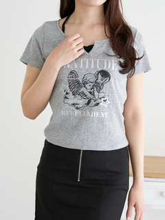 LUDIC PARK(ルディックパーク) |テレコ エンジェルレイヤード風Tシャツ