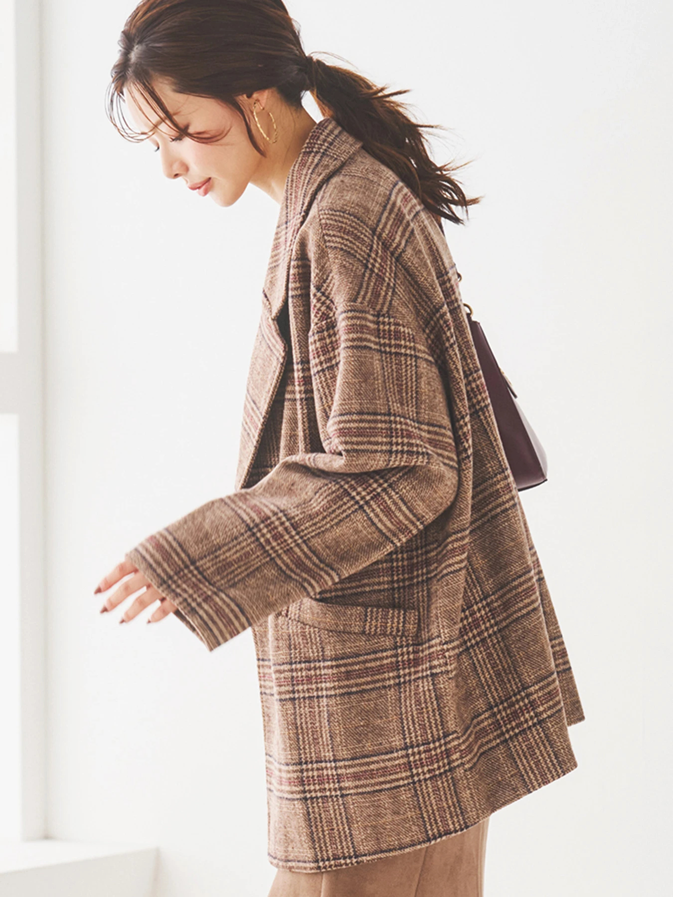 ウール混グレンチェックテーラードコート / LUDIC PARK（ルディック