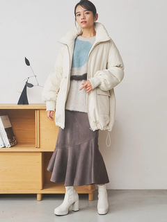 LUDIC PARK(ルディックパーク) |[2WAY]スタンドカラーリバーシブル中綿ドロストブルゾン