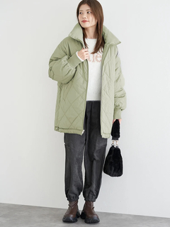 LUDIC PARK(ルディックパーク) |[2WAY]スタンドカラーリバーシブル中綿ドロストブルゾン