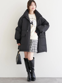 LUDIC PARK(ルディックパーク) |[2WAY]スタンドカラーリバーシブル中綿ドロストブルゾン