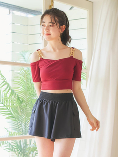 LUDIC PARK(ルディックパーク) |チェーン×オフショル水着 スイムウェア 3点セット