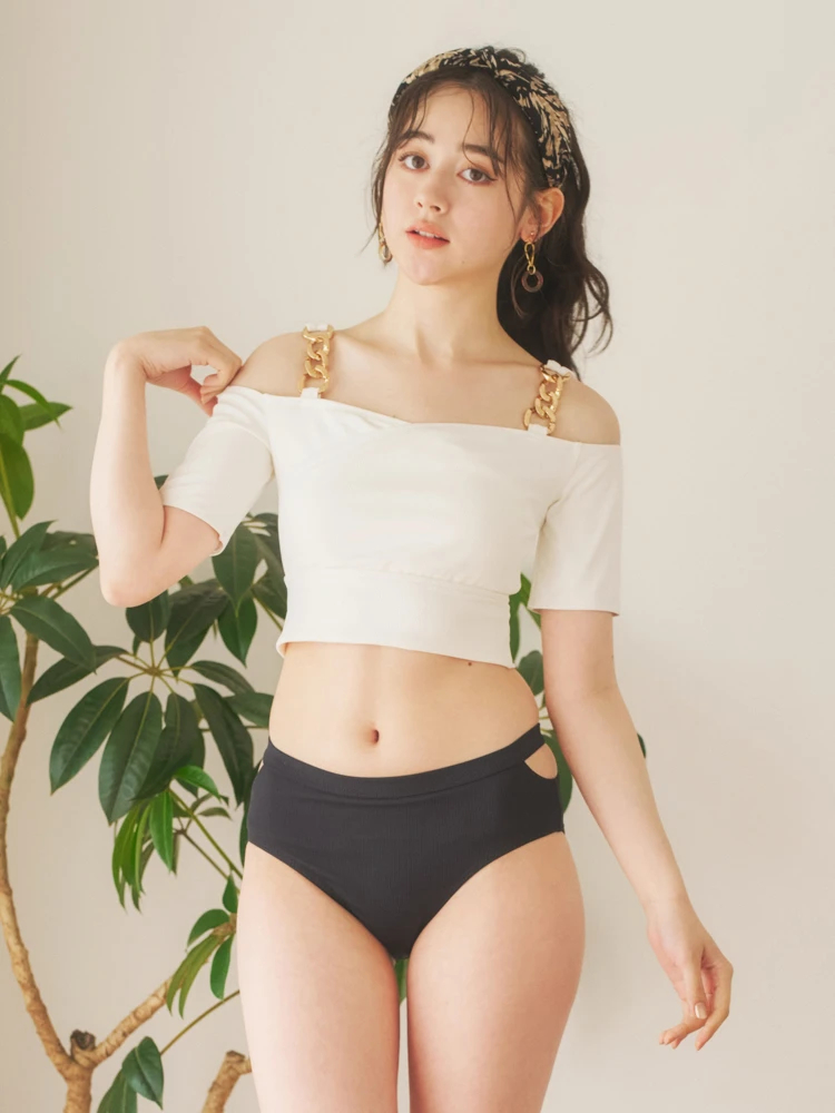 LUDIC PARK(ルディックパーク) |チェーン×オフショル水着 スイムウェア 3点セット