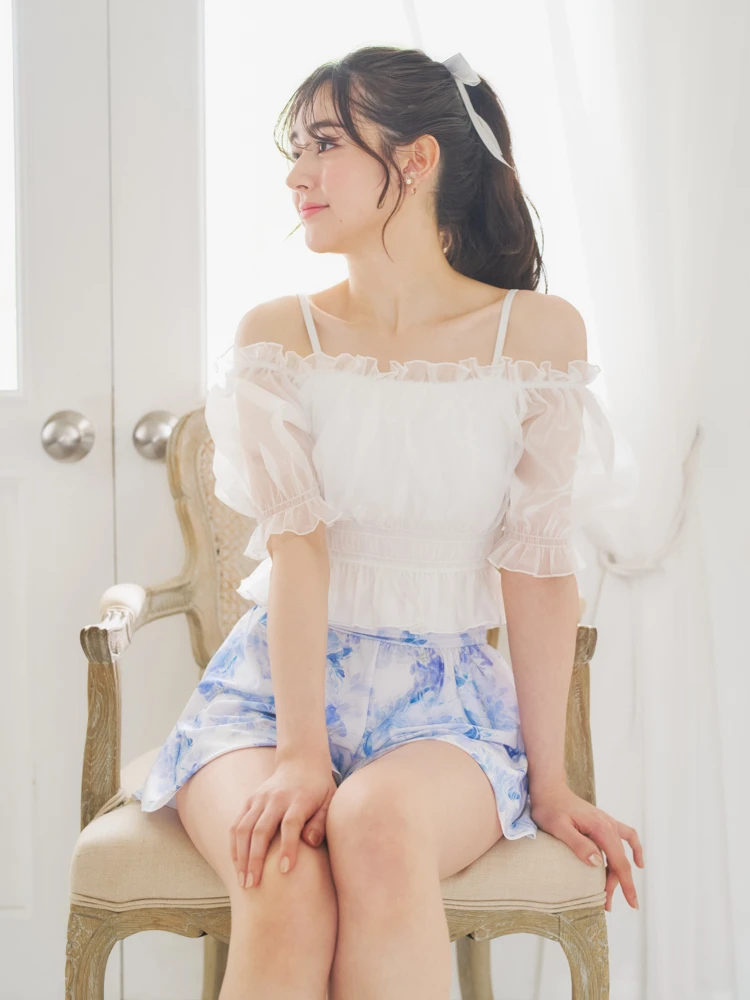 LUDIC PARK(ルディックパーク) |オーガンジー×オフショル水着 スイムウェア 3点セット