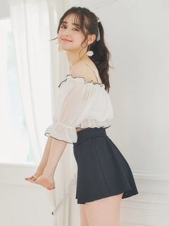 LUDIC PARK(ルディックパーク) |配色メロー×オフショル水着 スイムウェア 3点セット