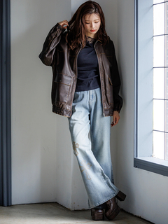 LUDIC PARK(ルディックパーク) |フェイクレザーステンカラージャケット