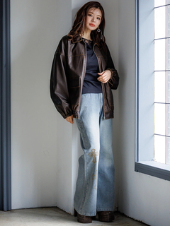 LUDIC PARK(ルディックパーク) |フェイクレザーステンカラージャケット