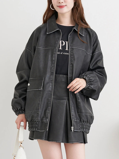 LUDIC PARK(ルディックパーク) |フェイクレザーステンカラージャケット