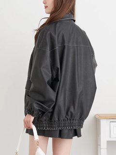 LUDIC PARK(ルディックパーク) |フェイクレザーステンカラージャケット