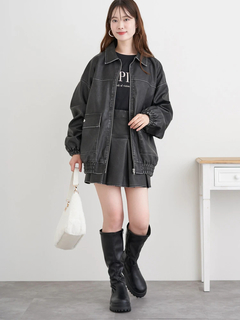 LUDIC PARK(ルディックパーク) |フェイクレザーステンカラージャケット