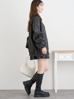 LUDIC PARK(ルディックパーク) |フェイクレザーステンカラージャケット