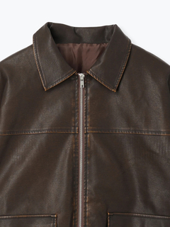 LUDIC PARK(ルディックパーク) |フェイクレザーステンカラージャケット