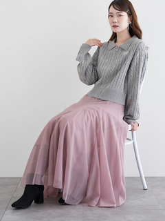 LUDIC PARK(ルディックパーク) |リボン刺繍ラメニットWZIPカーディガン