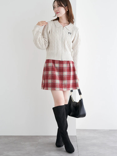 LUDIC PARK(ルディックパーク) |リボン刺繍ラメニットWZIPカーディガン