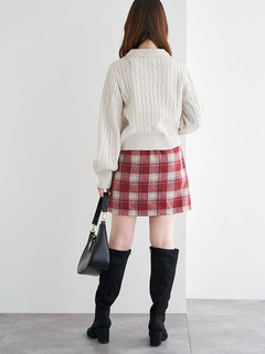 LUDIC PARK(ルディックパーク) |リボン刺繍ラメニットWZIPカーディガン