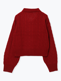 LUDIC PARK(ルディックパーク) |リボン刺繍ラメニットWZIPカーディガン