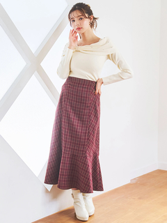 LUDIC PARK(ルディックパーク) |ビジュー付きリボンオフショルニットトップス