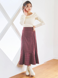 LUDIC PARK(ルディックパーク) |ビジュー付きリボンオフショルニットトップス