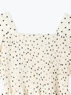 LUDIC PARK(ルディックパーク) |ドット柄シャーリングリボンブラウス