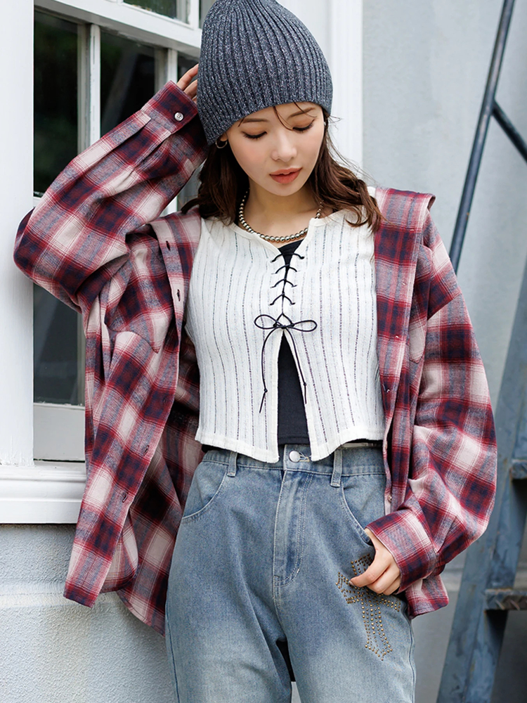 LUDIC PARK(ルディックパーク) |フードビックチェックシャツ