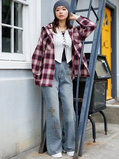 LUDIC PARK(ルディックパーク) |フードビックチェックシャツ