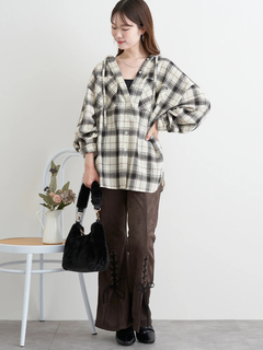 LUDIC PARK(ルディックパーク) |フードビックチェックシャツ