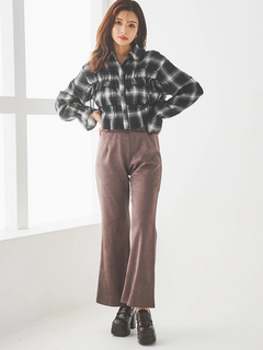 LUDIC PARK(ルディックパーク) |チェック柄フリルショート丈シャツ