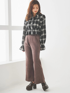 LUDIC PARK(ルディックパーク) |チェック柄フリルショート丈シャツ