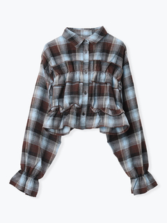 LUDIC PARK(ルディックパーク) |チェック柄フリルショート丈シャツ