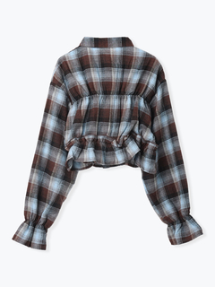 LUDIC PARK(ルディックパーク) |チェック柄フリルショート丈シャツ