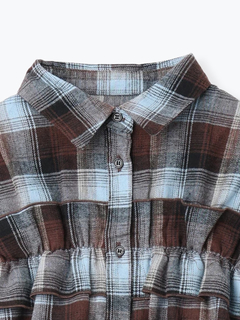 LUDIC PARK(ルディックパーク) |チェック柄フリルショート丈シャツ